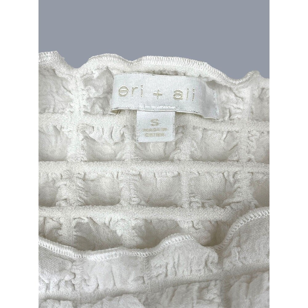 Eri + Ali Anthropologie Bubble Puff-Sleeve Top Textured Minimalist Sz S - Picture 11 of 14